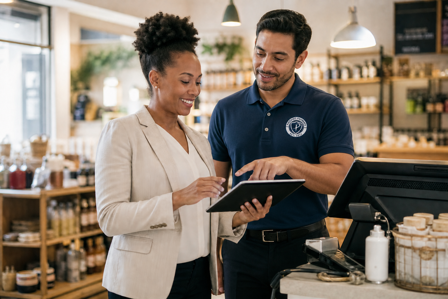 Business Owner Discussing Payment With Polo